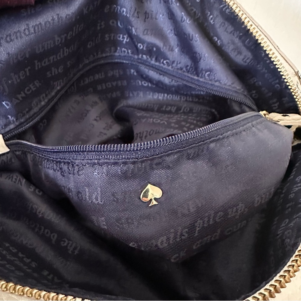 Kate Spade New York Wellesley Camryn real Leather Tote Shoulder Bag Blue & White - Picture 9 of 12